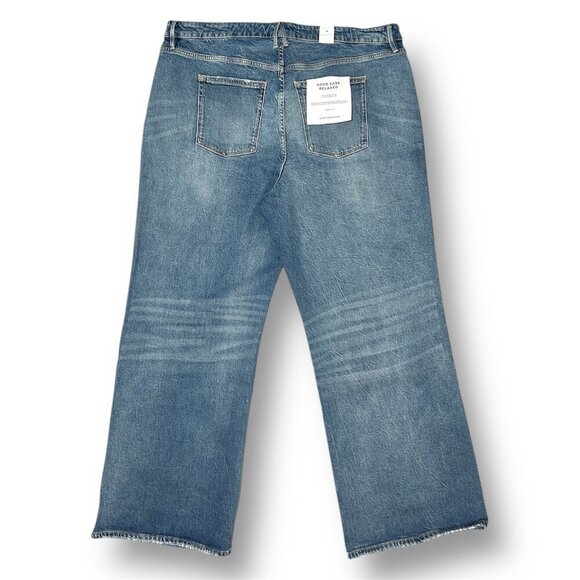 New Good American Good Ease Relaxed Jeans Size 16 Indigo $169 Wide-Leg Normcore - Picture 10 of 13